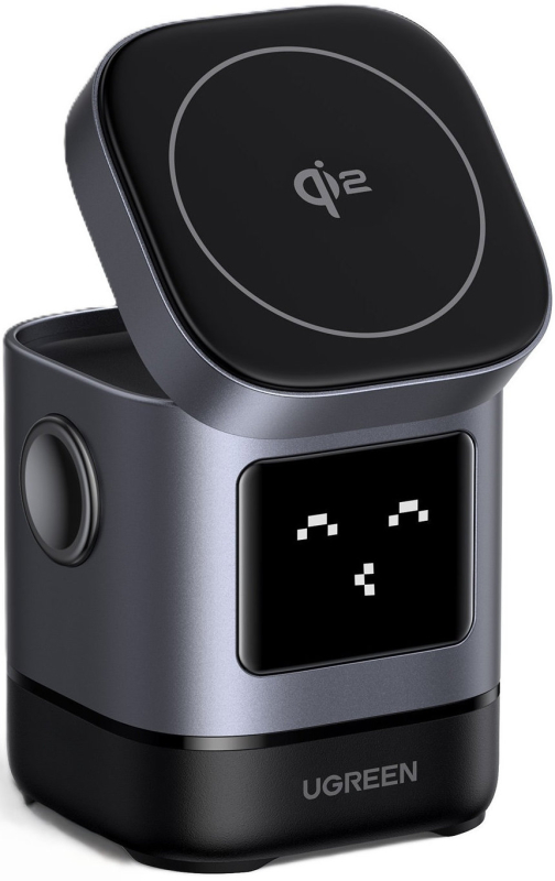 Беспроводное зарядное устройство UGREEN UNO 2-в-1 Robot Magnetic 15 Вт Серый 5990₽