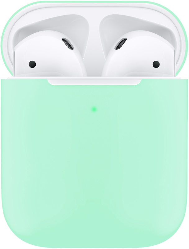 Чехол moonfish для футляра AirPods, силиконовый, Бирюзовый