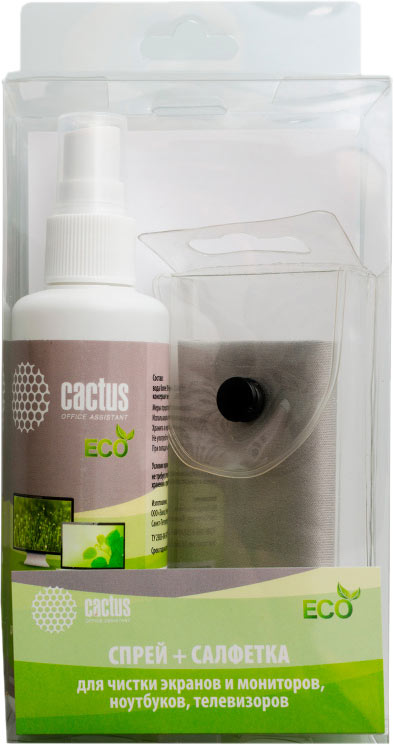 Чистящий комплект Cactus спрей 100 мл и салфетка 590₽
