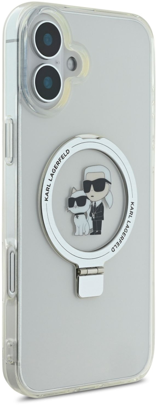 Чехол Karl Lagerfeld Ring Stand NFT Choupette MagSafe для iPhone 16 Прозрачный 3590₽