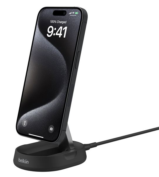 Беспроводное зарядное устройство Belkin Boost Charge Pro Convertible MagSafe Qi2, 15 Вт, Черный