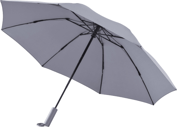 Зонт обратного складывания с подсветкой Ninetygo, Серый