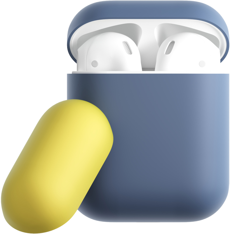 Чехол moonfish для футляра AirPods, силиконовый, Синий