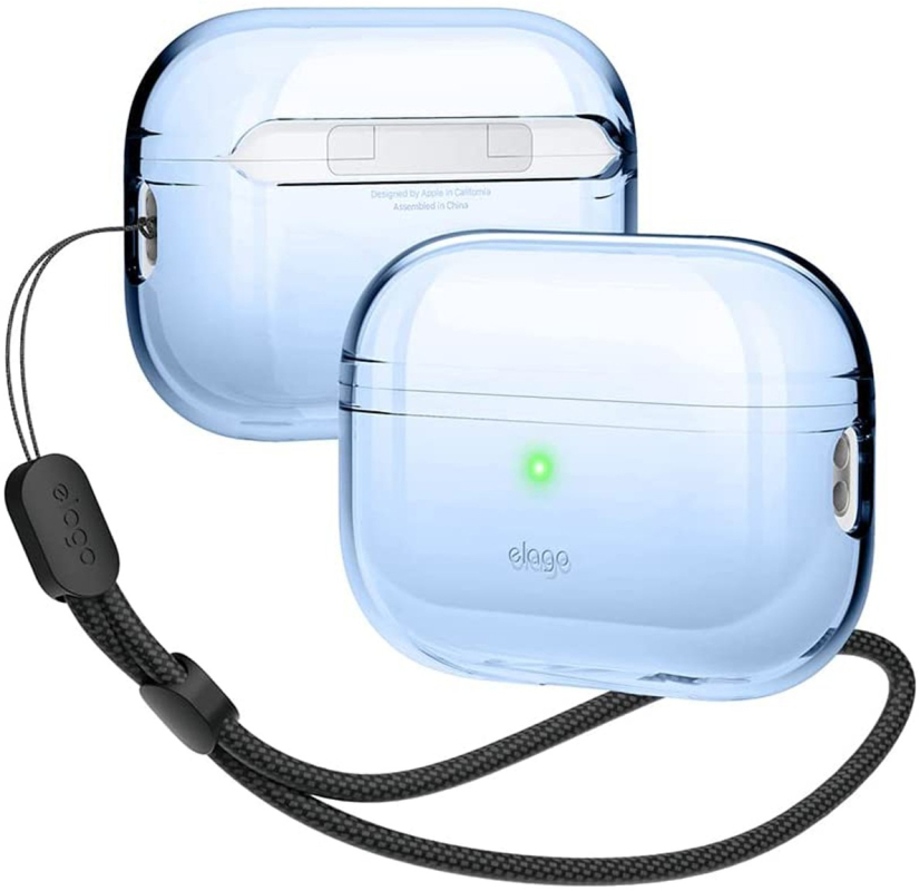 Чехол Elago Clear Round strap для AirPods Pro 2, Голубой