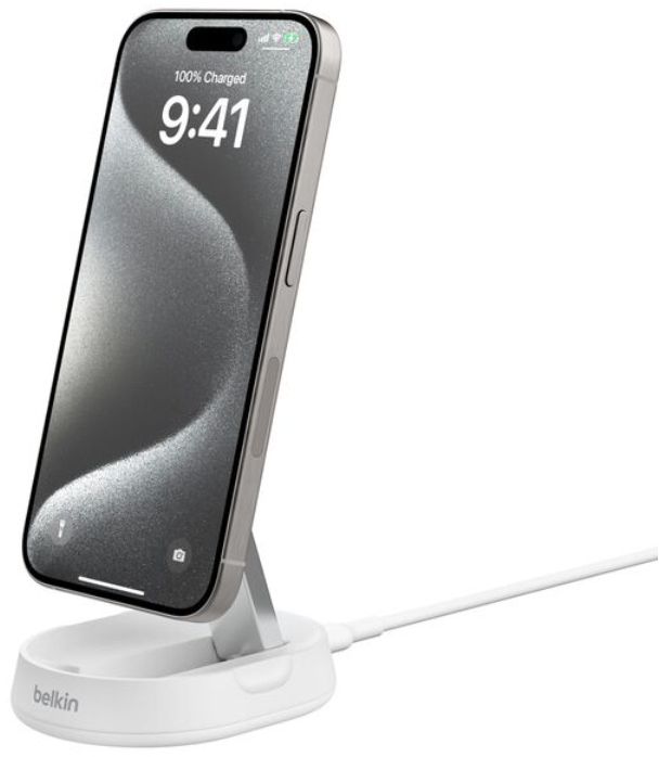Беспроводное зарядное устройство Belkin Boost Charge Pro Convertible MagSafe Qi2, 15 Вт, Белый