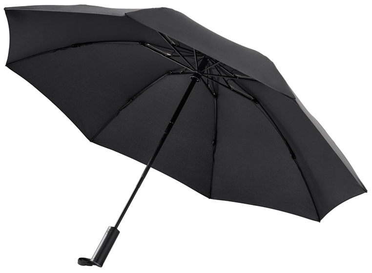 Зонт обратного складывания с подсветкой Ninetygo, Черный
