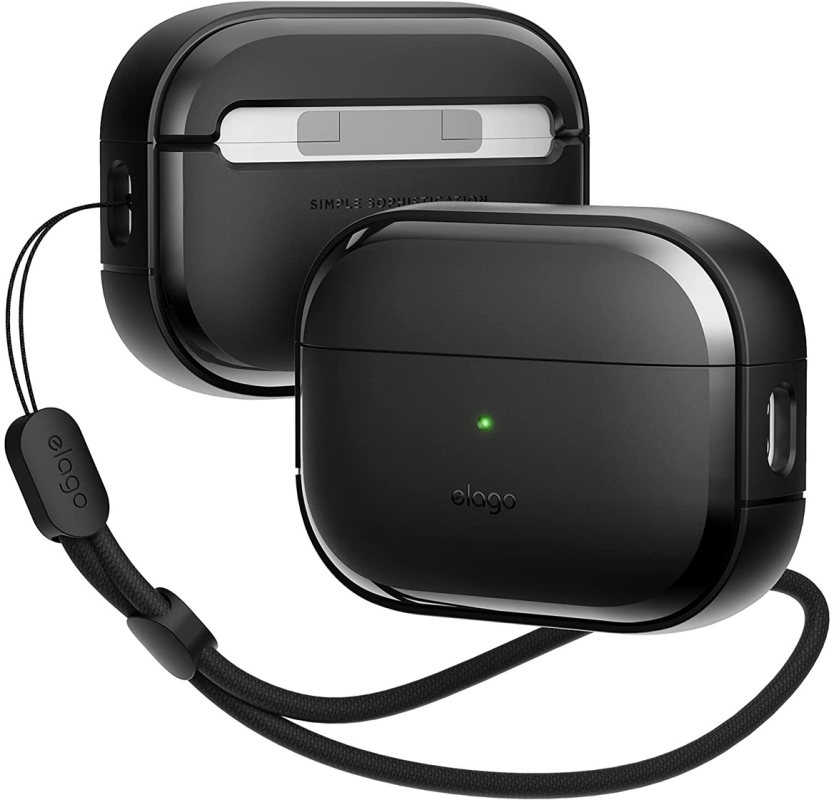 Чехол Elago EDC Armor Round strap для AirPods Pro 2, Черный