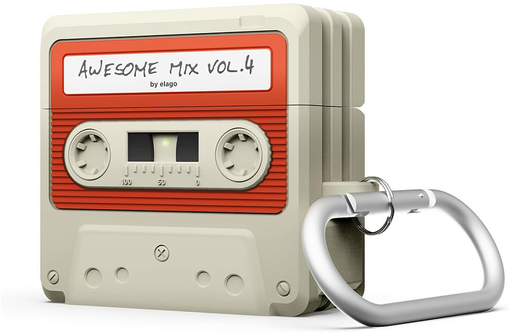 Чехол Elago Unique Cassette Tape для AirPods 4, силикон, Бежевый