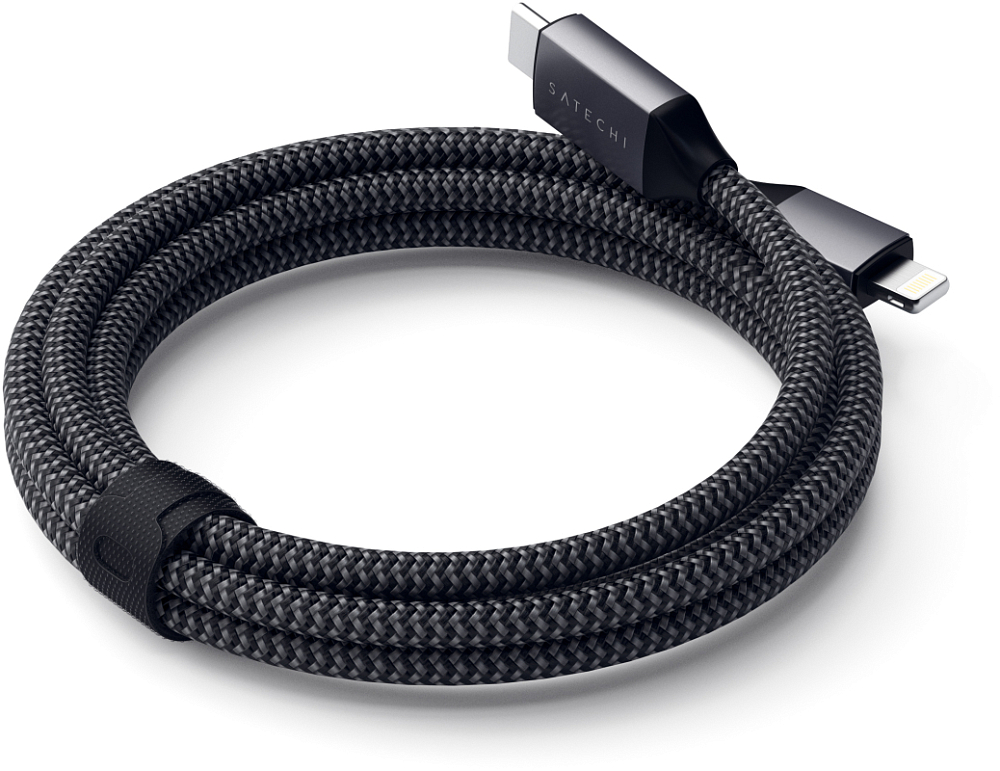 Кабель Satechi USB-C - Lightning 18 м Серый космос 1990₽