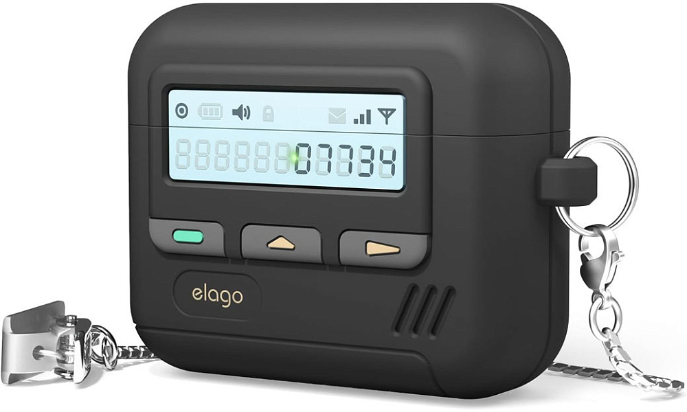 Чехол Elago Unique Pager для AirPods 4, силикон, Черный